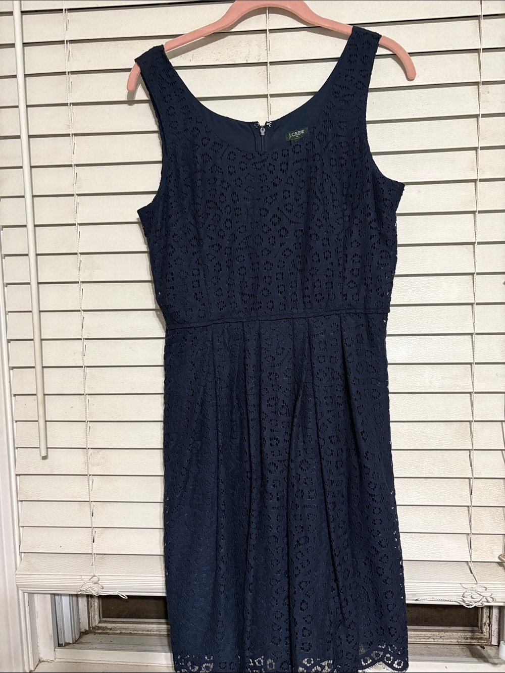J. Crew Navy Sleeveless Lace Midi Dress